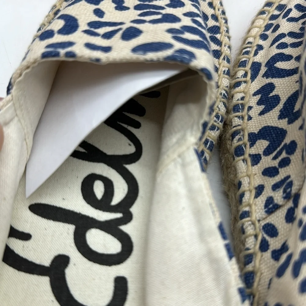 Sam Edelman NWOT Blue White Animal Print Espadrille Size 10.5 ESP5052